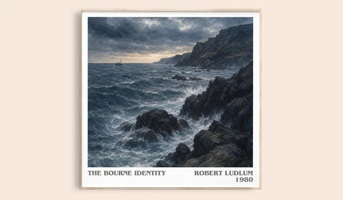 The Bourne Identity literary book poster by Robert Ludlum – framed literary art print
