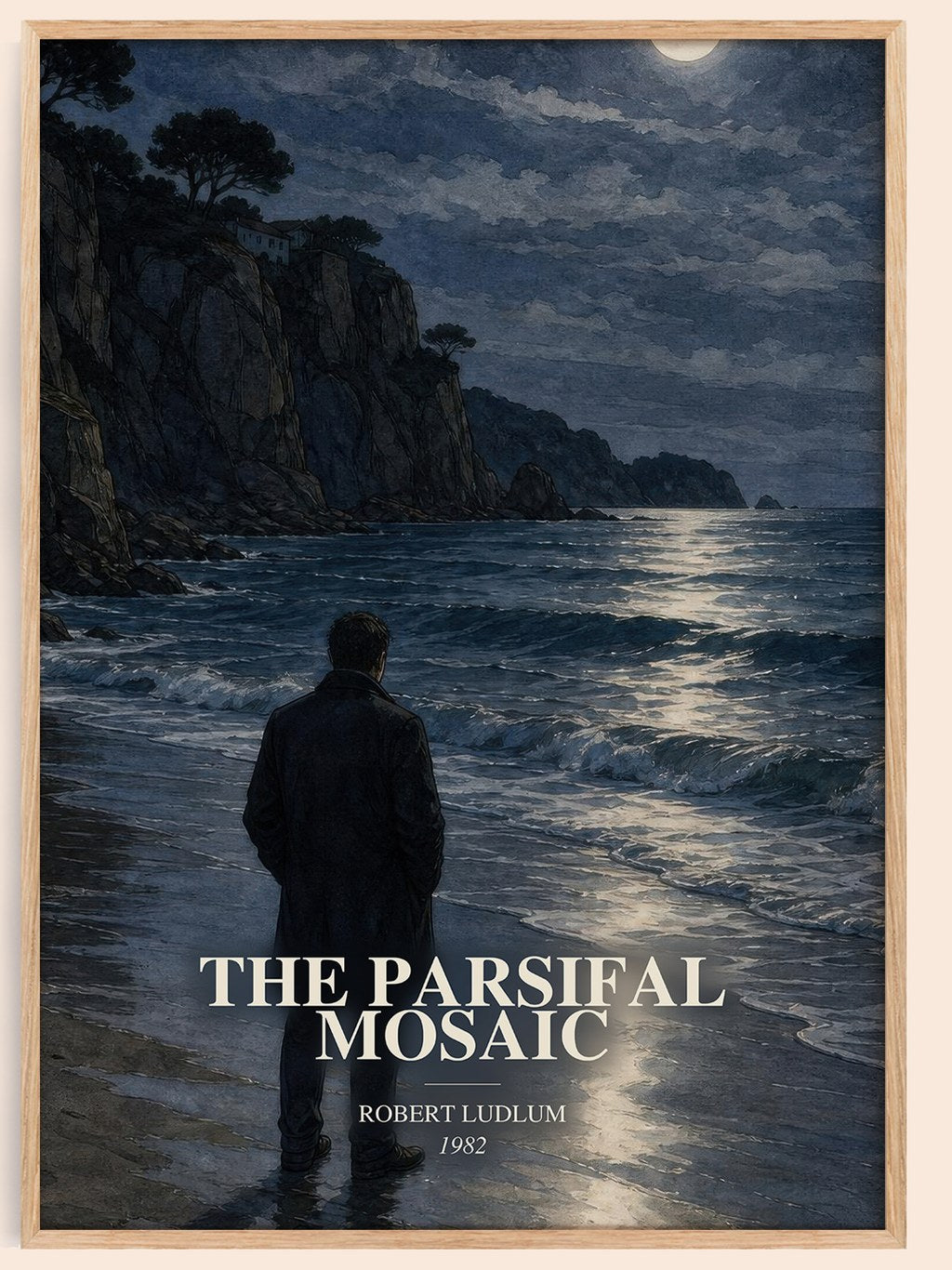 The Parsifal Mosaic watercolour book poster by Robert Ludlum – framed literary art print