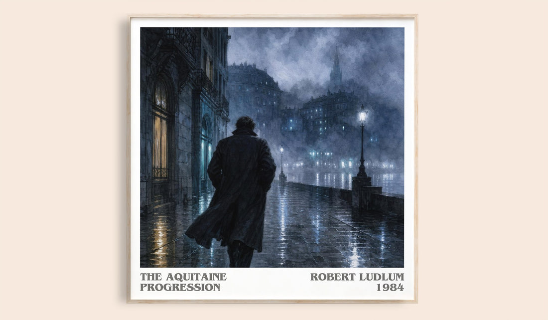 The Aquitaine Progression literary book poster by Robert Ludlum – framed literary art print