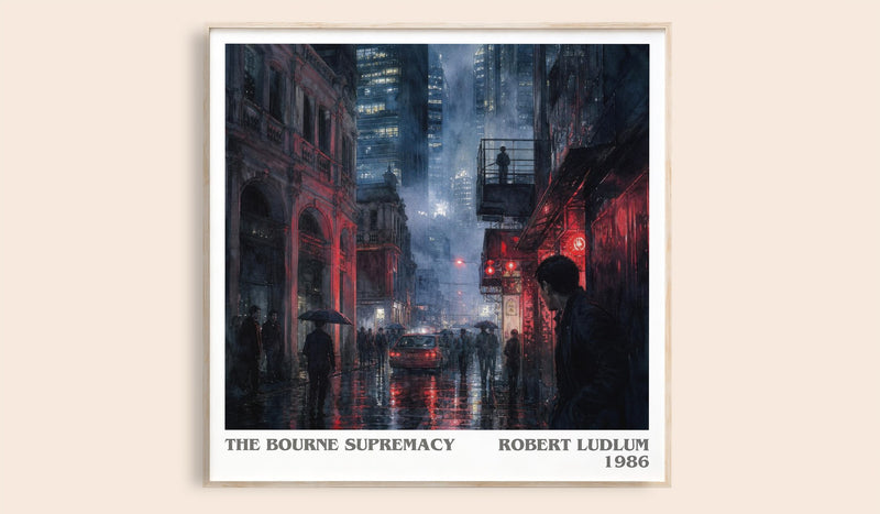 The Bourne Supremacy literary book poster by Robert Ludlum – framed literary art print