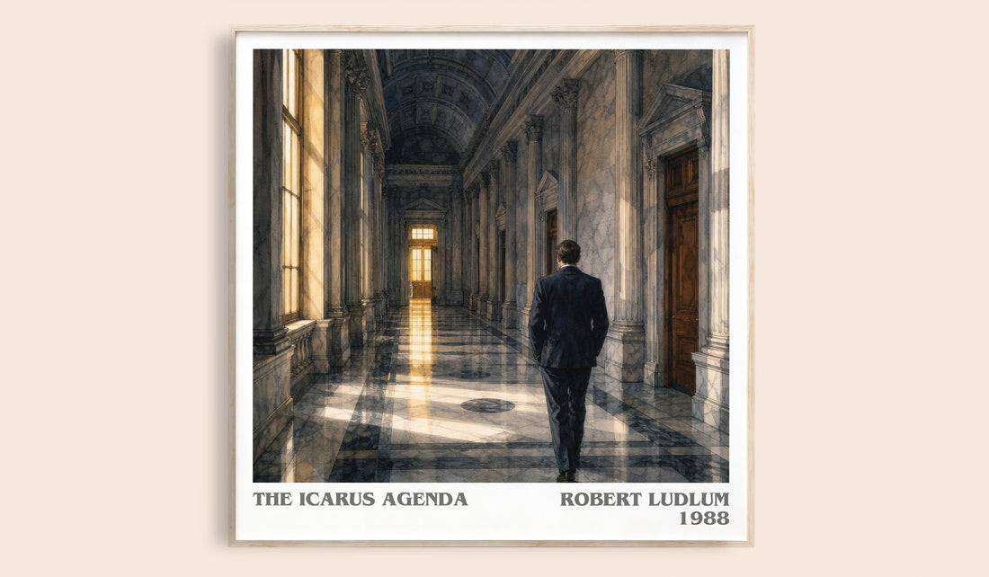 The Icarus Agenda literary book poster by Robert Ludlum – framed literary art print