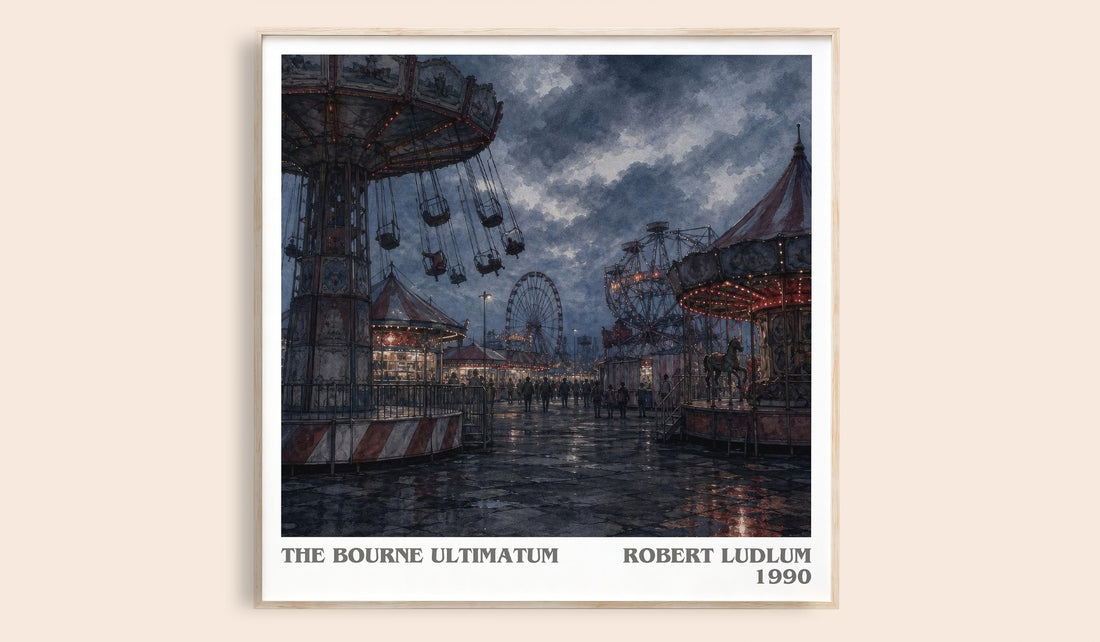 The Bourne Ultimatum literary book poster by Robert Ludlum – framed literary art print