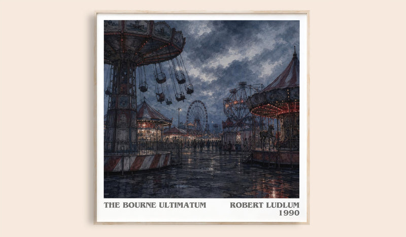 The Bourne Ultimatum literary book poster by Robert Ludlum – framed literary art print