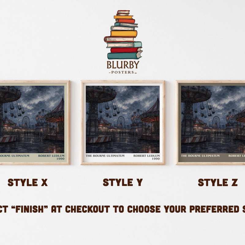 The Bourne Ultimatum literary print in frame leaning in hallway – thriller wall art