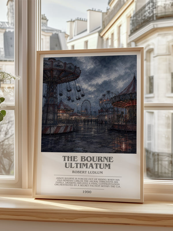The Bourne Ultimatum Bookish Wall Art by Robert Ludlum – framed print by a bright window