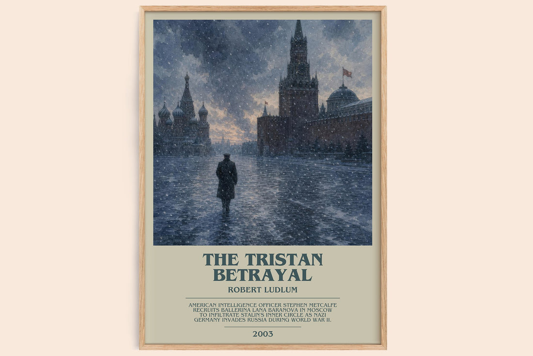 The Tristan Betrayal bookish book poster by Robert Ludlum – framed literary art print