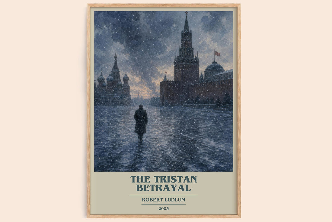 The Tristan Betrayal book cover book poster by Robert Ludlum – framed literary art print