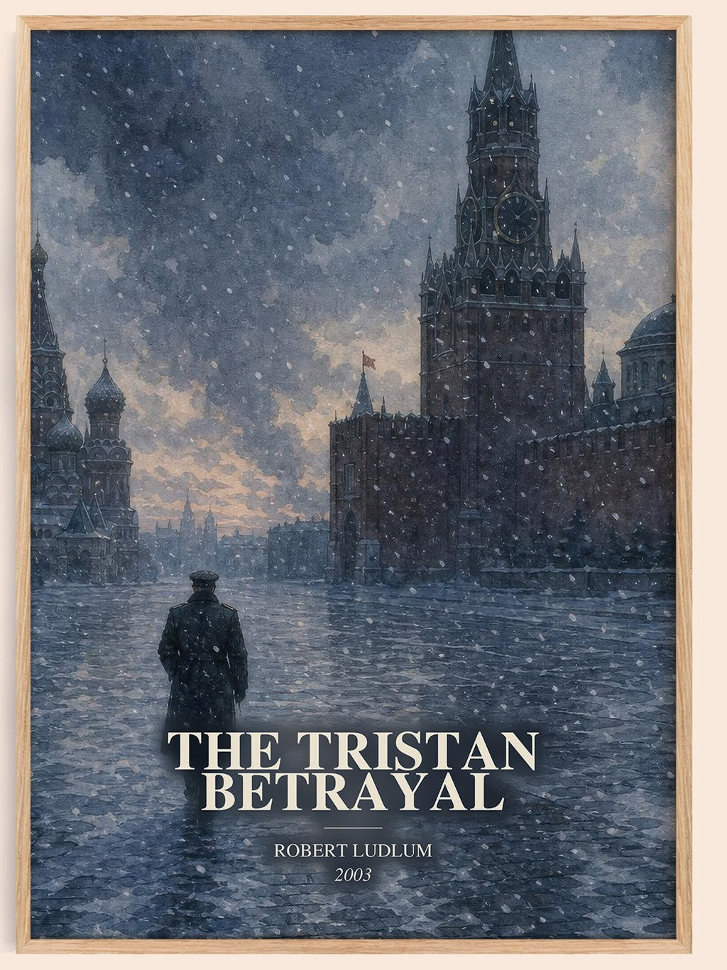 The Tristan Betrayal watercolour book poster by Robert Ludlum – framed literary art print