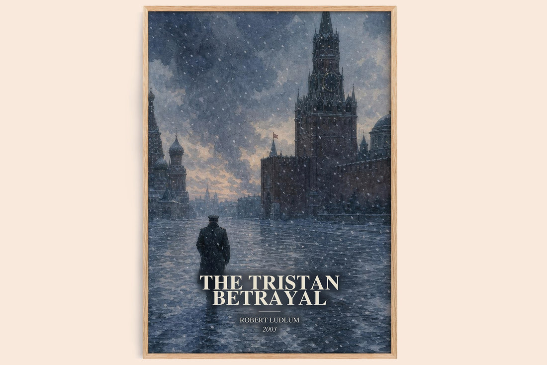 The Tristan Betrayal watercolour book poster by Robert Ludlum – framed literary art print