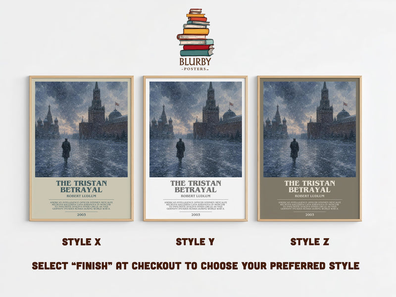 The Tristan Betrayal bookish print in frame leaning in hallway – thriller wall art