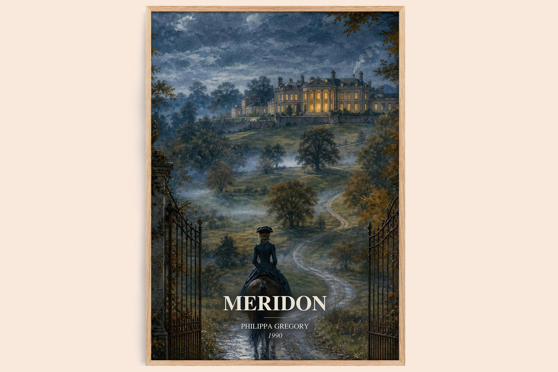 Meridon watercolour book poster by Philippa Gregory – framed literary art print