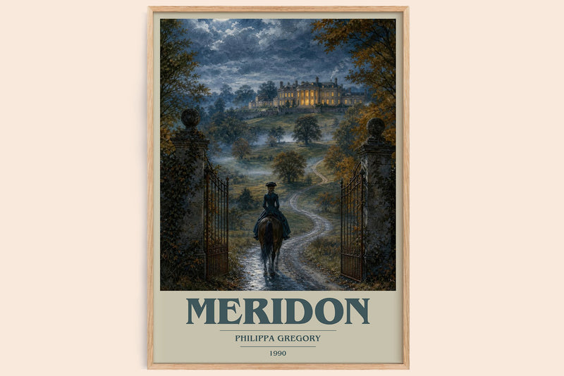 Meridon book cover book poster by Philippa Gregory – framed literary art print