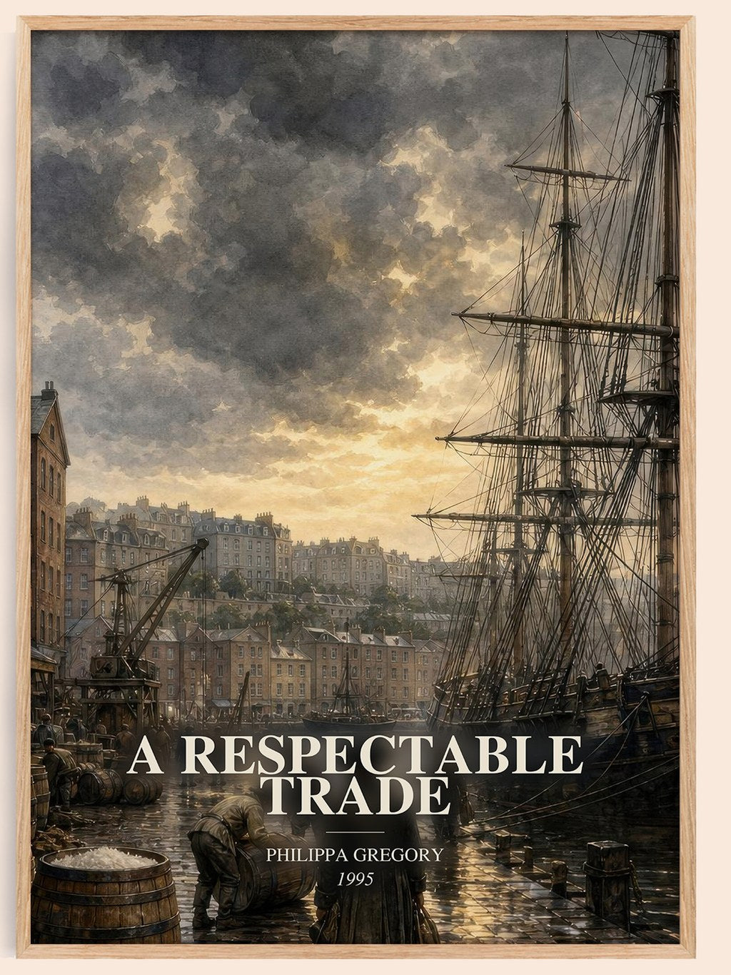 A Respectable Trade watercolour book poster by Philippa Gregory – framed literary art print