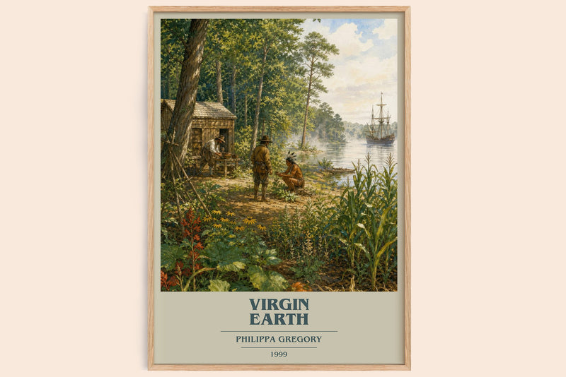 Virgin Earth book cover book poster by Philippa Gregory – framed literary art print