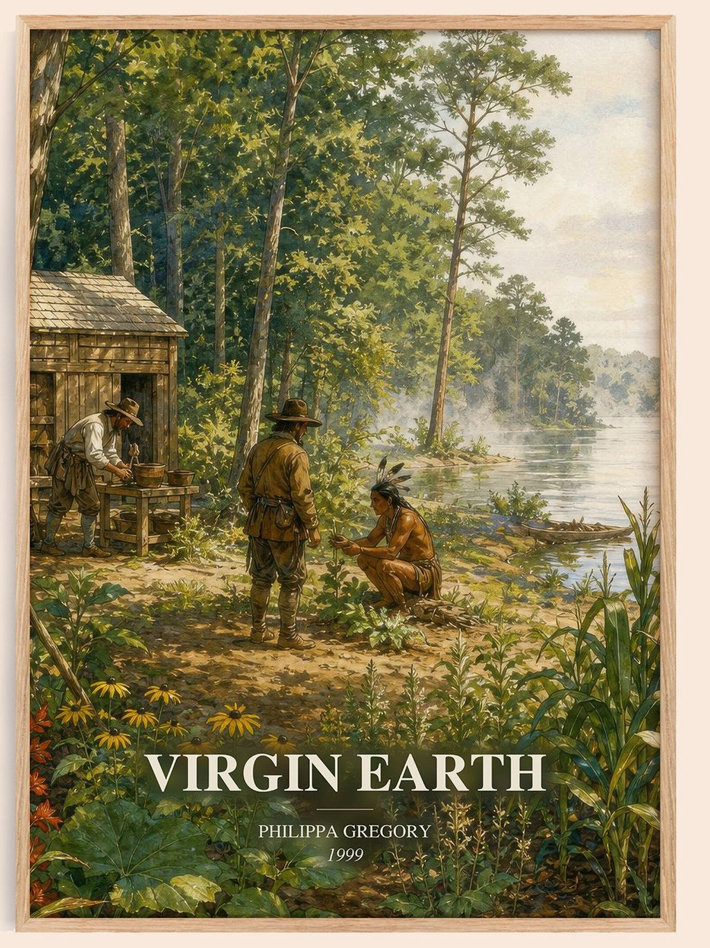 Virgin Earth watercolour book poster by Philippa Gregory – framed literary art print