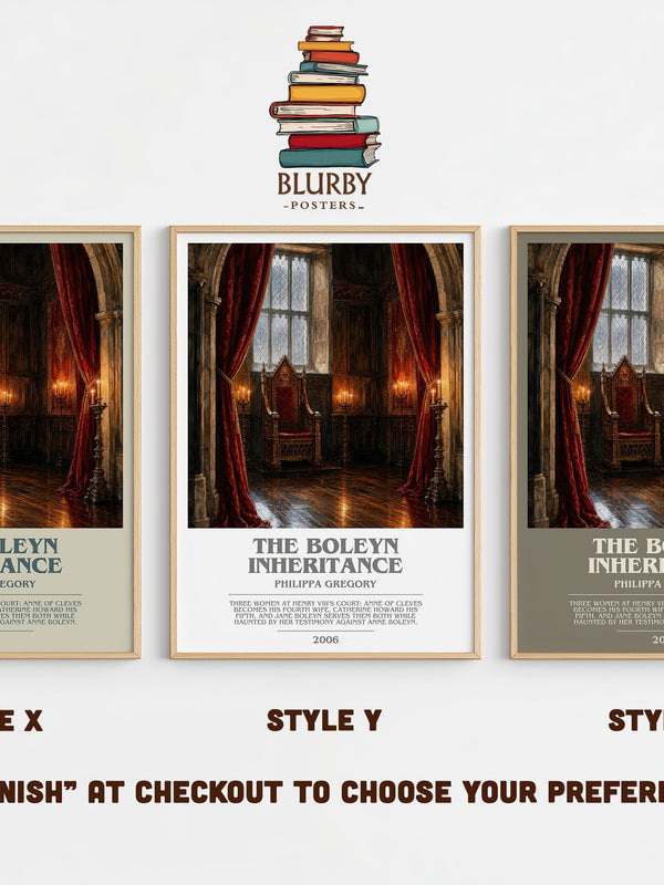 The Boleyn Inheritance bookish print in frame leaning in hallway – historical fiction wall art