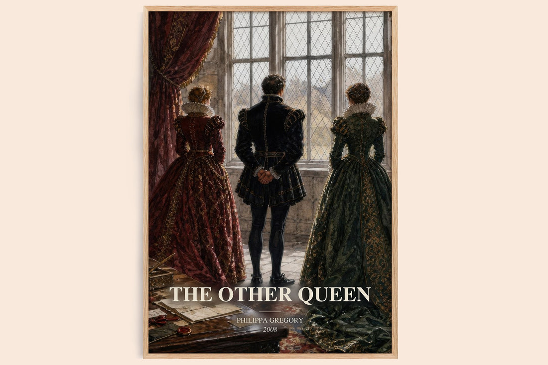 The Other Queen watercolour book poster by Philippa Gregory – framed literary art print