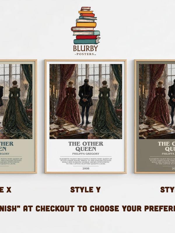 The Other Queen bookish print in frame leaning in hallway – historical fiction wall art