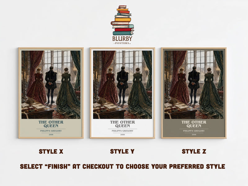 The Other Queen book cover print in frame leaning in hallway – historical fiction wall art