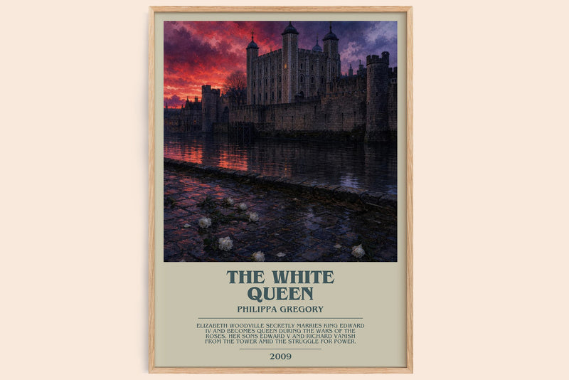 The White Queen bookish book poster by Philippa Gregory – framed literary art print