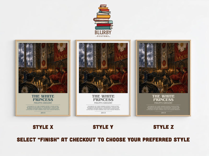 The White Princess bookish print in frame leaning in hallway – historical fiction wall art