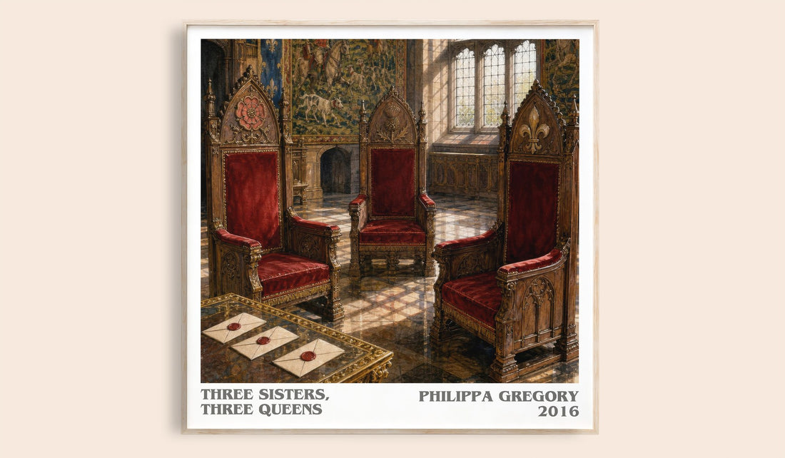 Three Sisters, Three Queens literary book poster by Philippa Gregory – framed literary art print