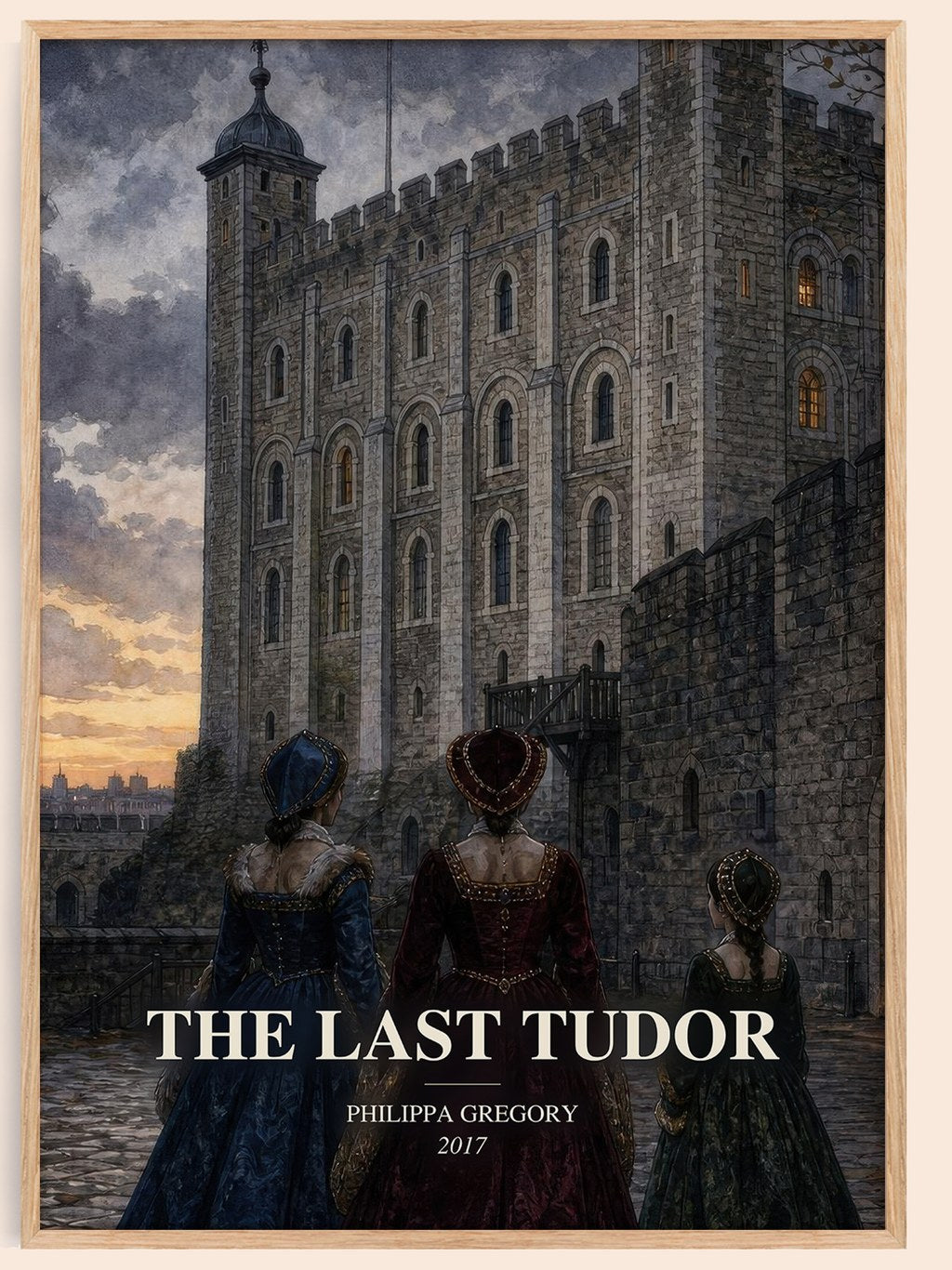 The Last Tudor watercolour book poster by Philippa Gregory – framed literary art print