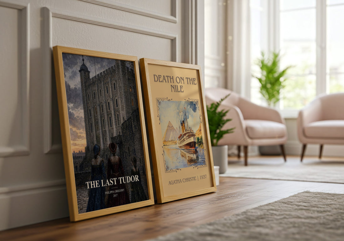 The Last Tudor watercolour print framed by window – literary home decor