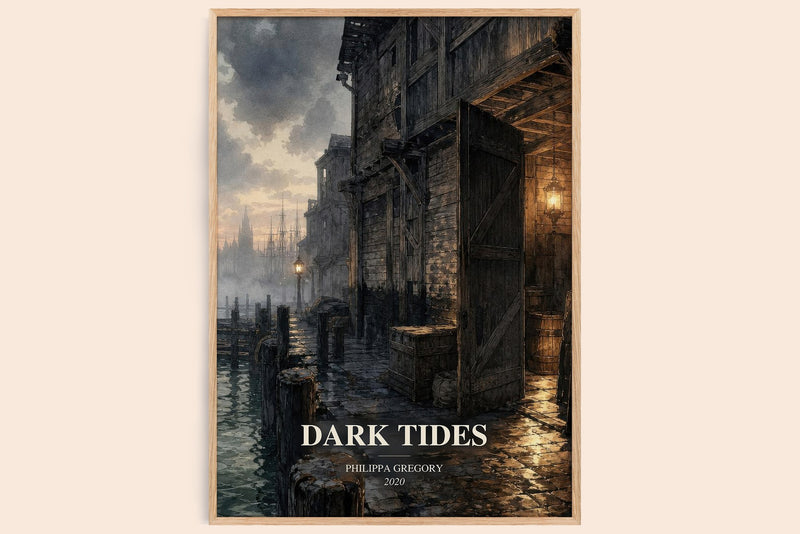 Dark Tides watercolour book poster by Philippa Gregory – framed literary art print