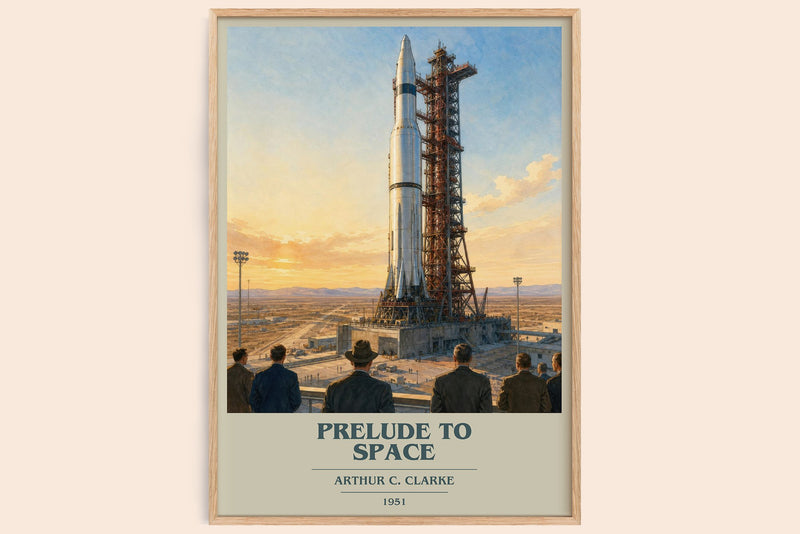 Prelude to Space book cover book poster by Arthur C. Clarke – framed literary art print