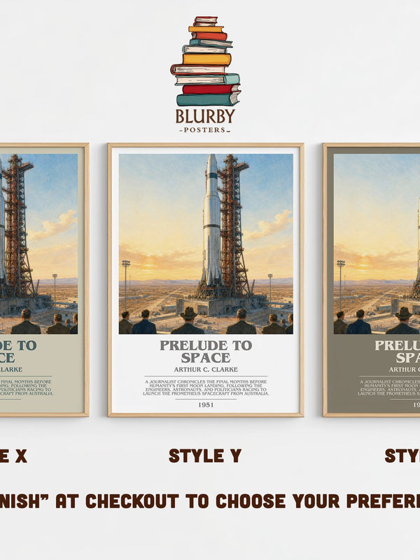 Prelude to Space bookish print in frame leaning in hallway – sci fi wall art