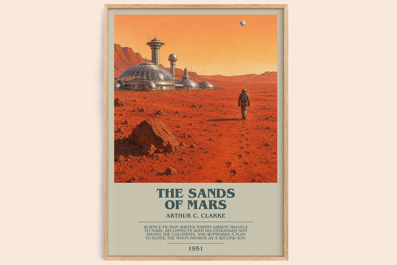 The Sands of Mars bookish book poster by Arthur C. Clarke – framed literary art print