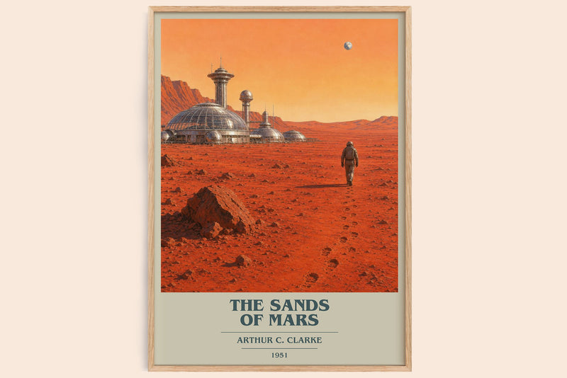 The Sands of Mars book cover book poster by Arthur C. Clarke – framed literary art print