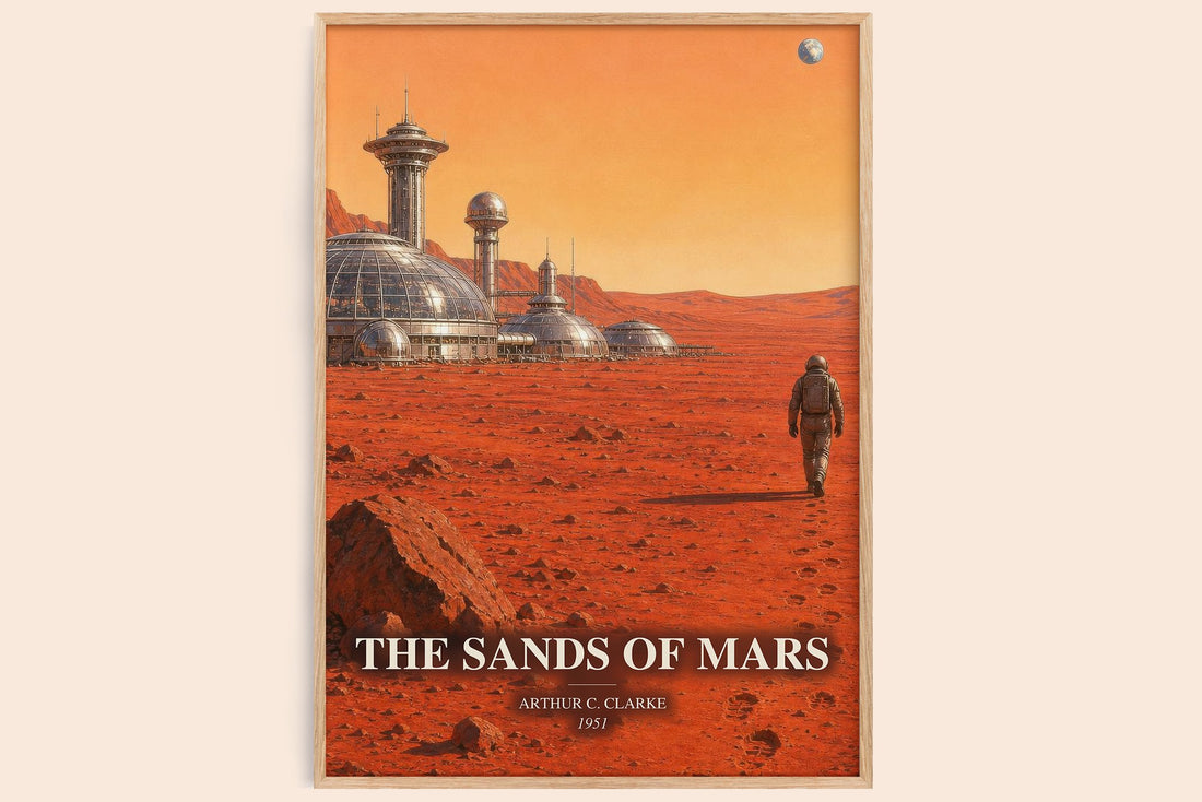 The Sands of Mars watercolour book poster by Arthur C. Clarke – framed literary art print