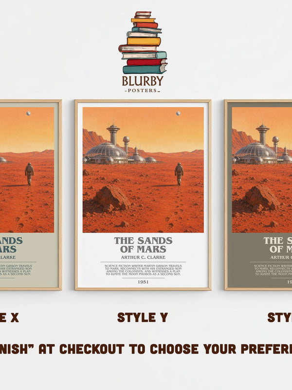 The Sands of Mars bookish print in frame leaning in hallway – sci fi wall art