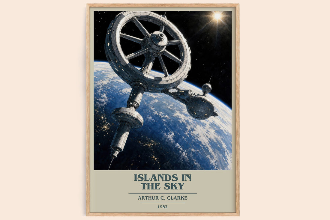Islands in the Sky book cover book poster by Arthur C. Clarke – framed literary art print