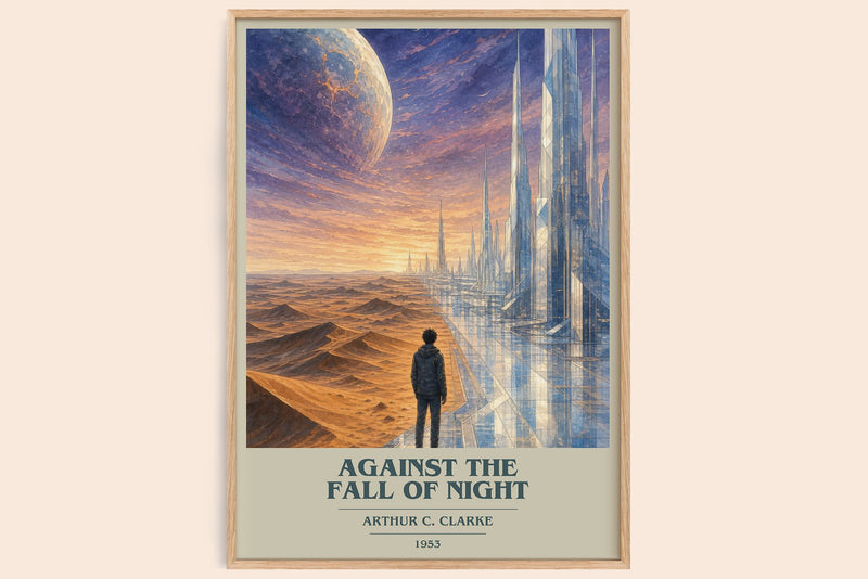 Against the Fall of Night book cover book poster by Arthur C. Clarke – framed literary art print