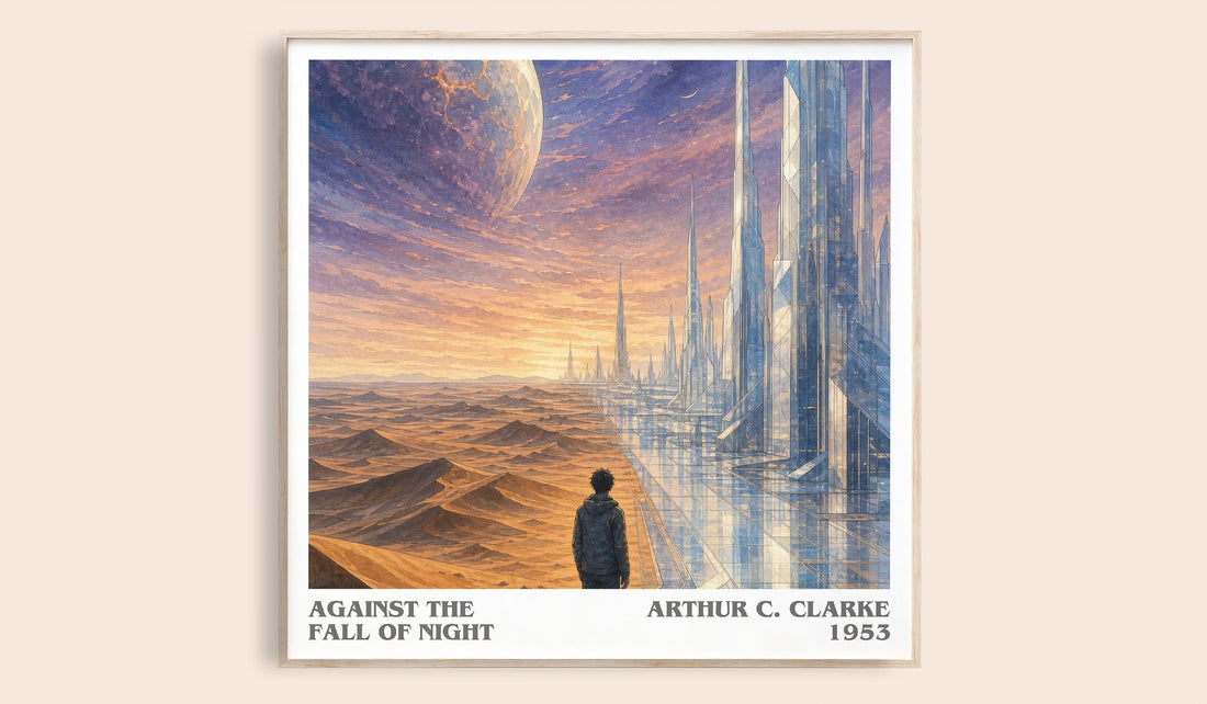 Against the Fall of Night literary book poster by Arthur C. Clarke – framed literary art print