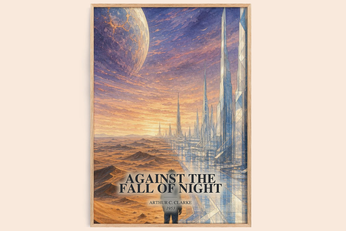 Against the Fall of Night watercolour book poster by Arthur C. Clarke – framed literary art print