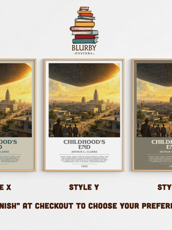 Childhood's End bookish print in frame leaning in hallway – sci fi wall art