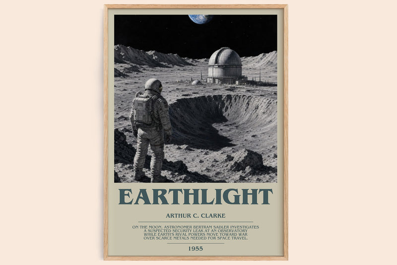 Earthlight bookish book poster by Arthur C. Clarke – framed literary art print