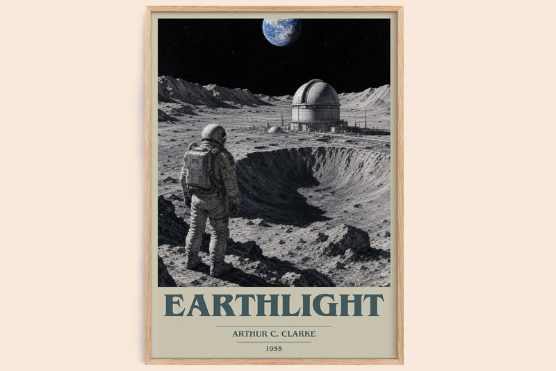 Earthlight book cover book poster by Arthur C. Clarke – framed literary art print