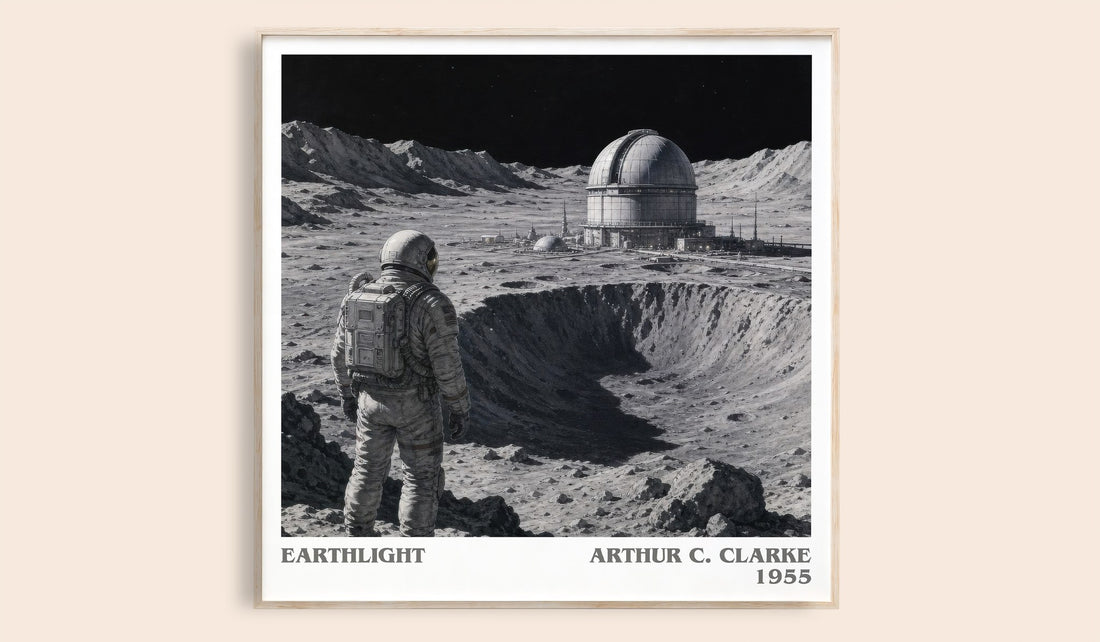 Earthlight literary book poster by Arthur C. Clarke – framed literary art print