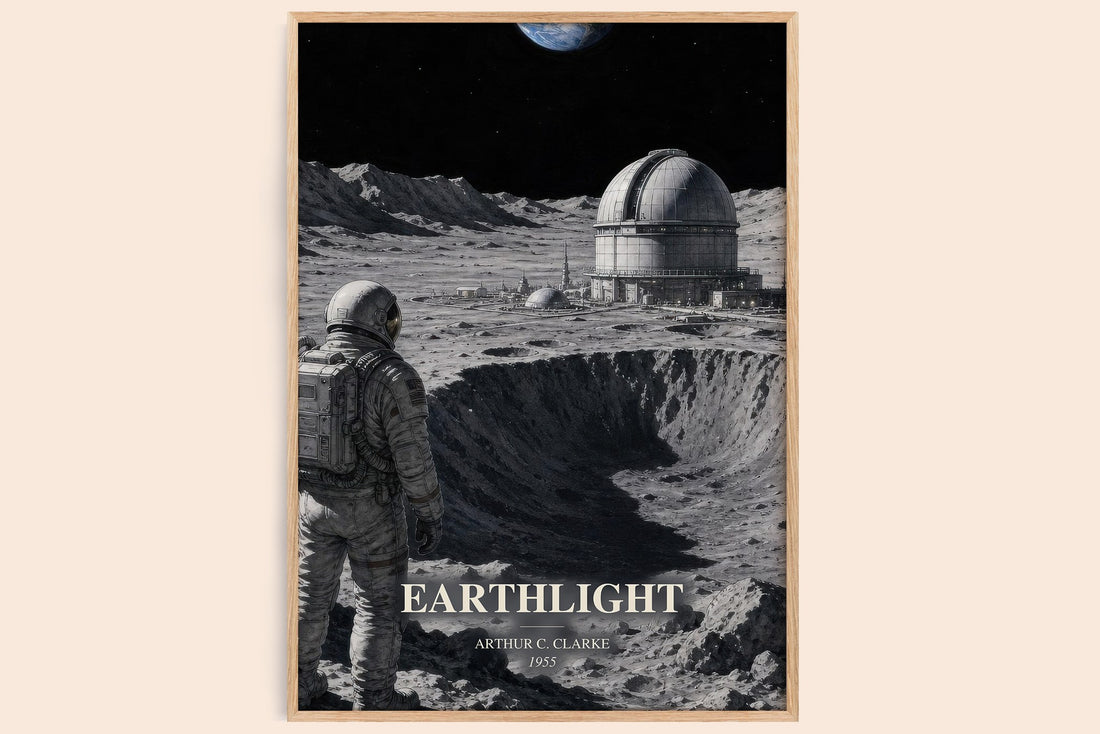 Earthlight watercolour book poster by Arthur C. Clarke – framed literary art print