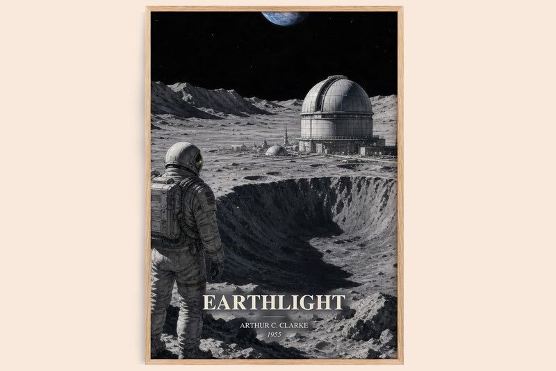 Earthlight watercolour book poster by Arthur C. Clarke – framed literary art print