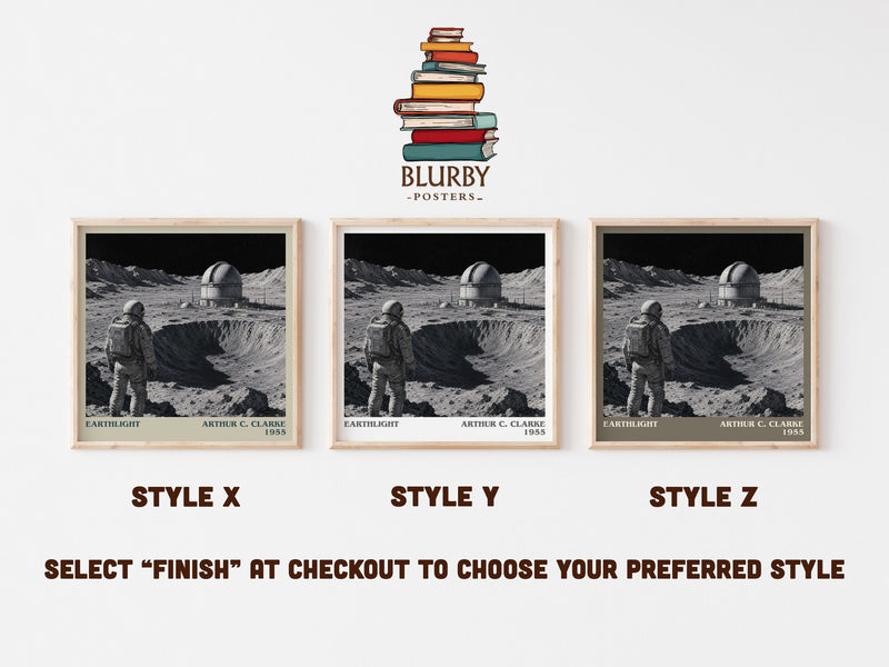 Earthlight literary print in frame leaning in hallway – sci fi wall art