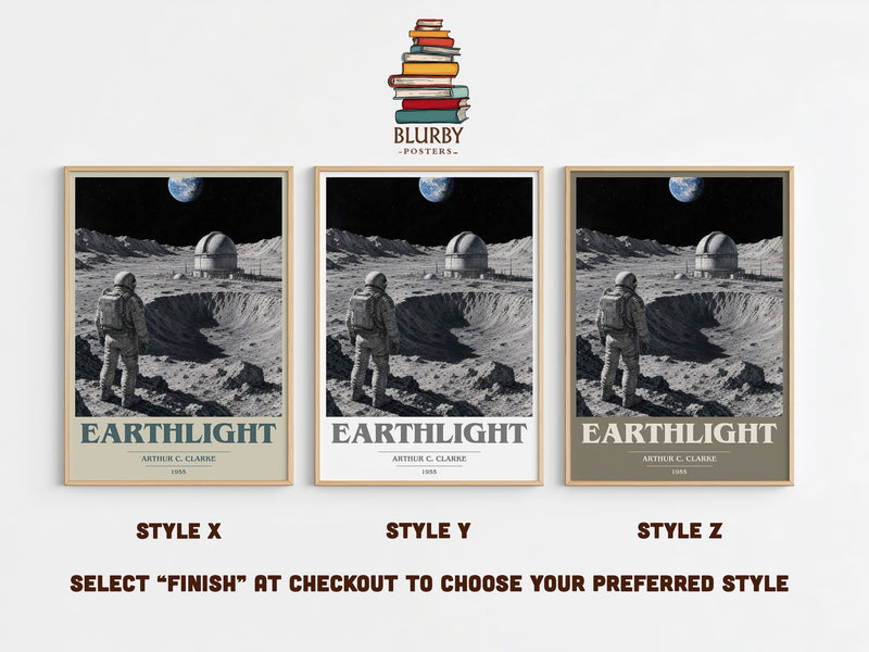Earthlight book cover print in frame leaning in hallway – sci fi wall art