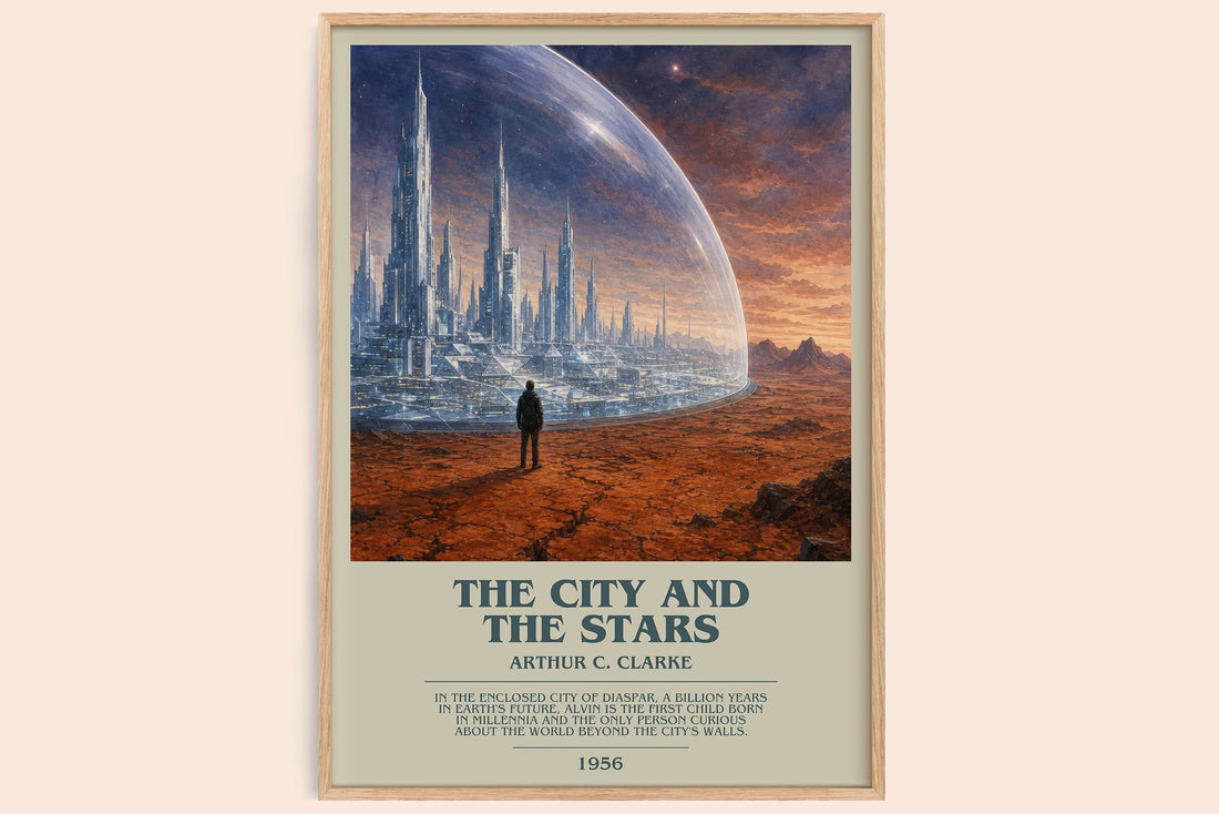 The City and the Stars bookish book poster by Arthur C. Clarke – framed literary art print