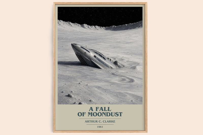 A Fall of Moondust book cover book poster by Arthur C. Clarke – framed literary art print