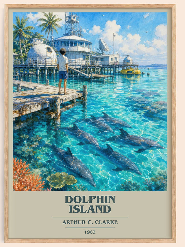 Dolphin Island Book Cover Poster by Arthur C. Clarke